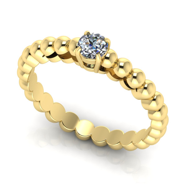 Yellow gold modern engagement ring with diamond "Nikolė" (3043)