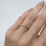 Gold ring with diamond stripe  5