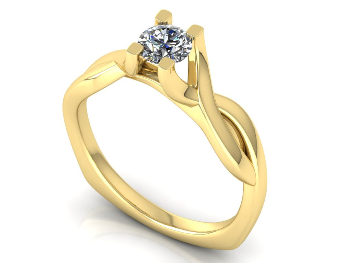 Sužadėtuvių žiedas dekoruotas deimantu "Evelina"