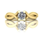 Sužadėtuvių žiedas dekoruotas deimantu "Evelina" 3