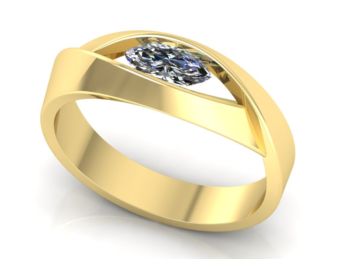 Sužadėtuvių žiedas dekoruotas deimantu "Rusnė" (950)