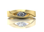 Sužadėtuvių žiedas dekoruotas deimantu "Rusnė" (950) 3