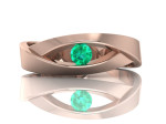 Auksinis žiedas dekoruotas smaragdu "Rusnė" (961) 3