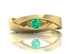 Geltono aukso žiedas dekoruotas smaragdu "Rusnė" (962) 3