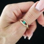 Geltono aukso žiedas dekoruotas smaragdu "Rusnė" (962) 4