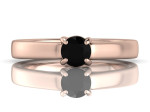 Auksinis žiedas dekoruotas juodu deimantu (1171) 2