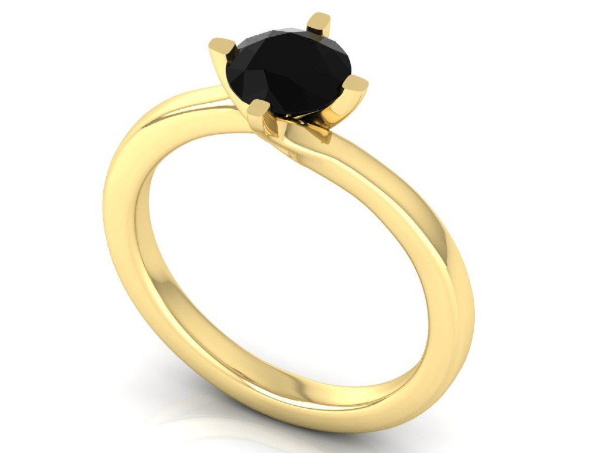 Sužadėtuvių žiedas dekoruotas juodu deimantu "Patricija" 1