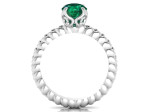 Balto aukso žiedas dekoruotas smaragdu (1052) 2