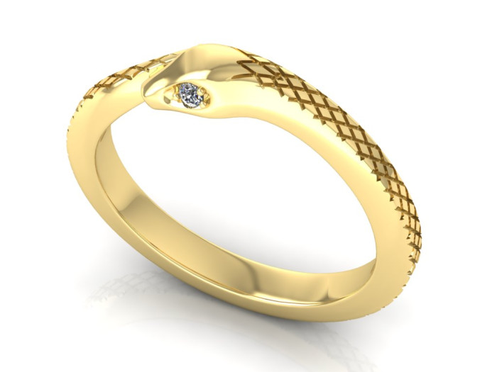 Auksinis žiedas su briliantais "Gyvatė" (1563)