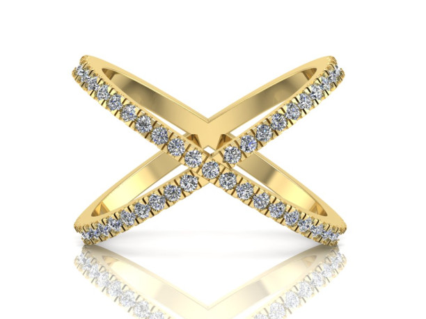 Geltono aukso žiedas su deimantais (1967)