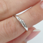 White gold engagement ring with diamond (3041), Classic engagement rings, Gold type: 585, Item in the photo weight: 2.14 g, Gemstone: Brilliant, Gemstone ct.: 0.01-0.09 ct, Gemstone ct.: 0.06 ct - An exceptional gift – jewelry