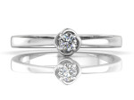 Balto aukso sužadėtuvių žiedas "Rose" su deimantu (1938) 3