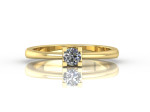 Geltono aukso sužadėtuvių žiedas su deimantu "Agnesa" (2120) 3