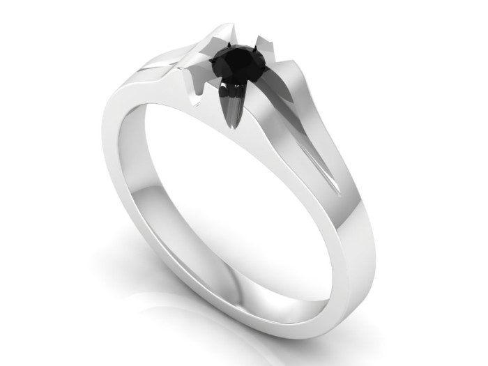 Sužadėtuvių žiedas dekoruotas juodu deimantu "Sotera"