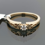 Geltono aukso sužadėtuvių žiedas su deimantu "Emilija" (1898) 3