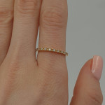 Yellow gold ring with diamond band 