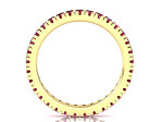 Geltono aukso sužadėtuvių žiedas dekoruotas granato akučių eilute "Svaja" 2