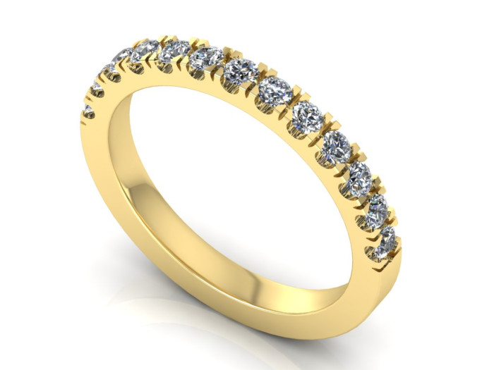 Geltono aukso žiedas dekoruotas briliantų juostele "Adelė" (1278)