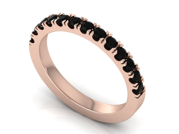 Rausvo aukso žiedas su juodais deimantais "Adelė" (2216)