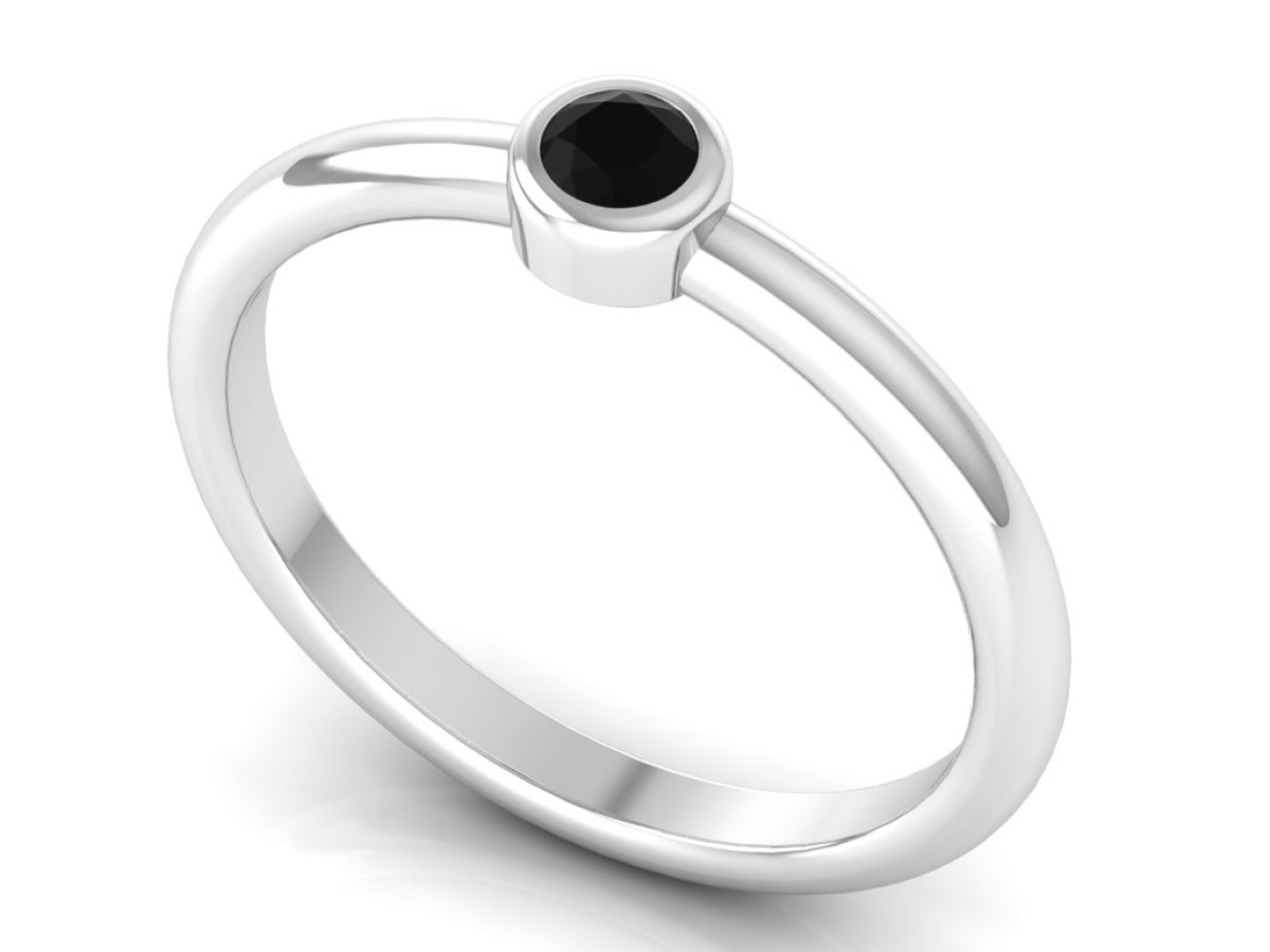 Sužadėtuvių žiedas dekoruotas juodu deimantu "Sevilė" 1