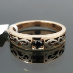 Auksinis žiedas su juodu deimantu "Fausta" (2196) 4