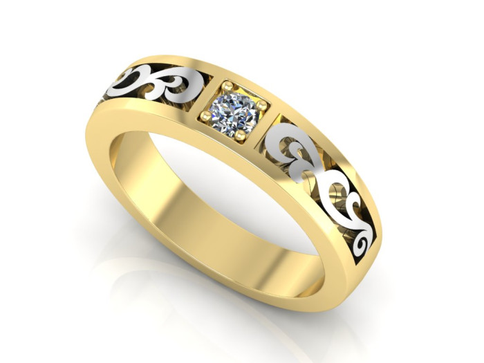 Auksinis žiedas dekoruotas briliantu "Fausta" (1306)