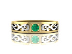 Gelto ir balto aukso žiedas su smaragdu "Fausta" (z1377) 2