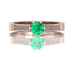 Auksinis žiedas dekoruotas smaragdu ir briliantais "Gabriela" (1107) 2