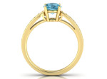 Geltono aukso žiedas dekoruotas mėlynu safyru ir briliantais (1175) 2