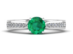Auksinis žiedas dekoruotas smaragdu ir briliantais "Noelė" (1028) 3
