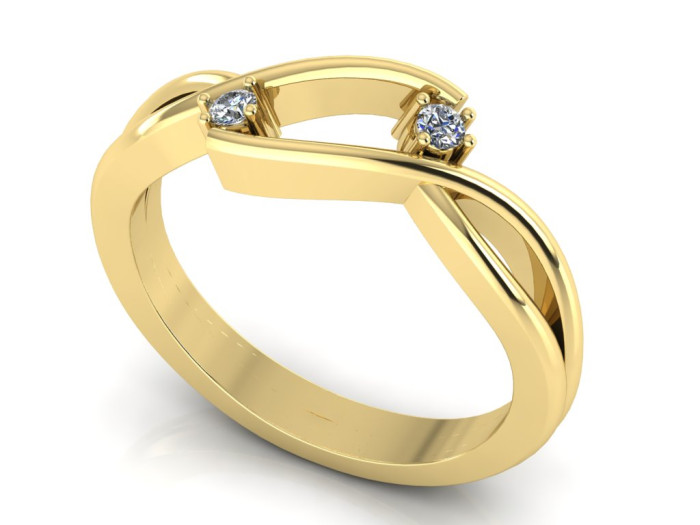 Auksinis žiedas su briliantais "Alina" (596)