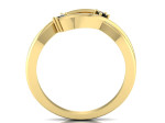 Geltono aukso žiedas dekoruotas briliantu ir juodu deimantu "Alina' (956) 2