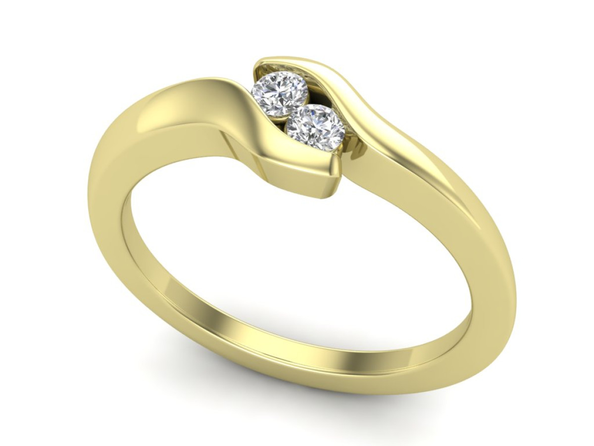 Sužadėtuvių žiedas dekoruotas briliantais "Olivija" (905)