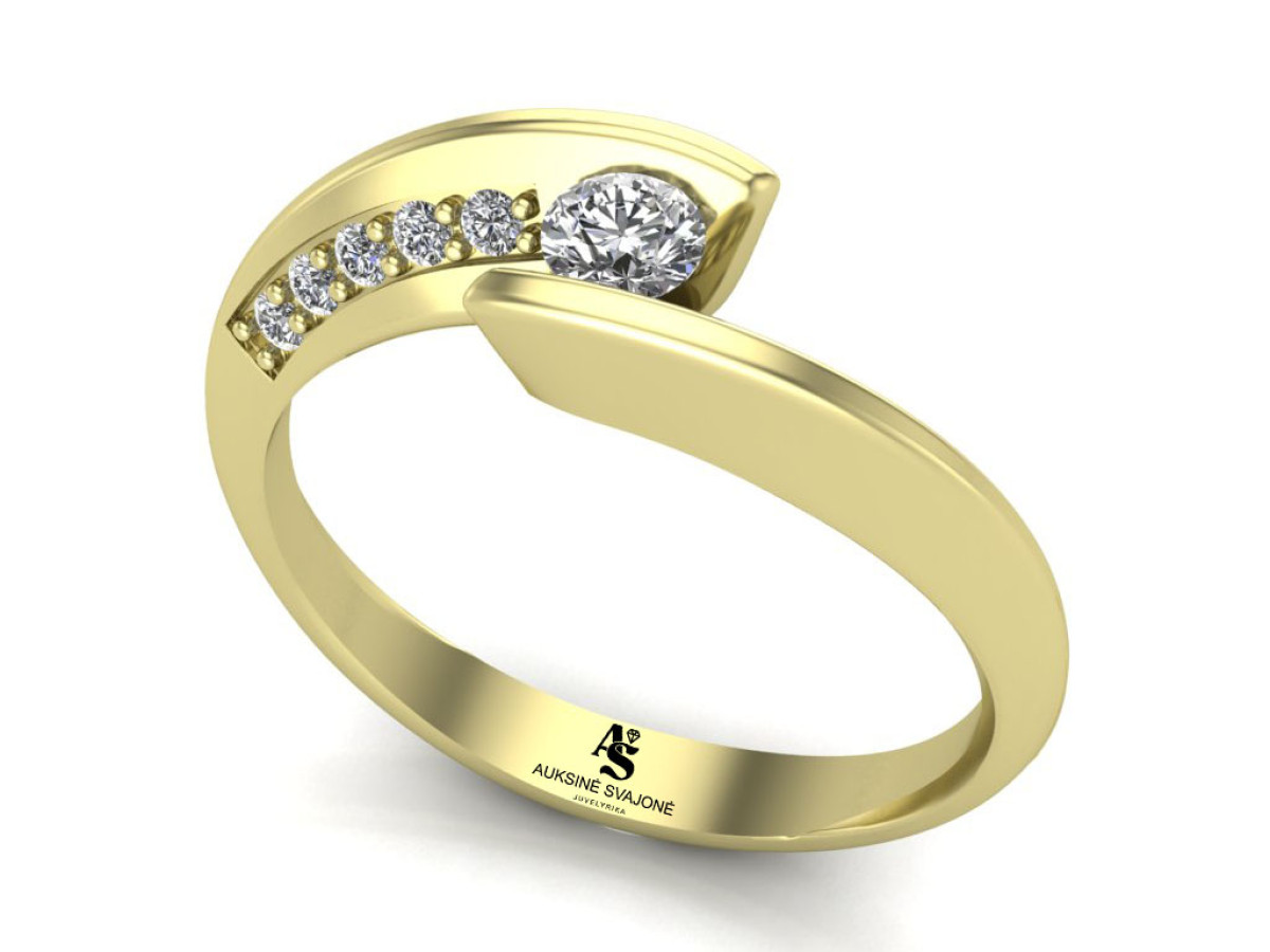 Yellow Gold Ring with Diamonds (2306) 1