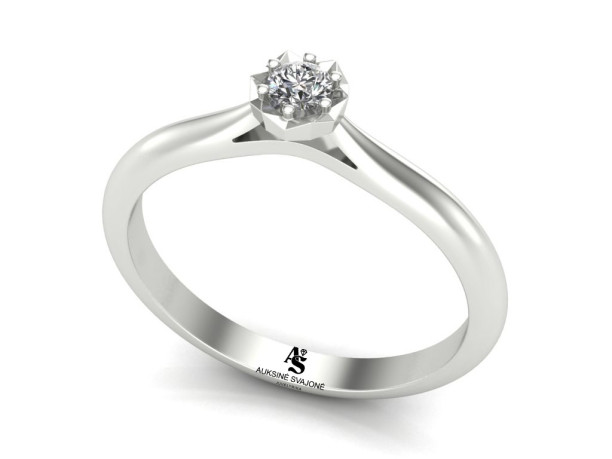 White gold engagement ring with diamond "Leonora" (3064)