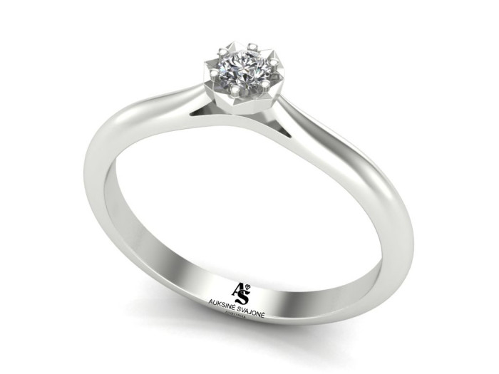 White gold engagement ring with diamond "Leonora" (3064)