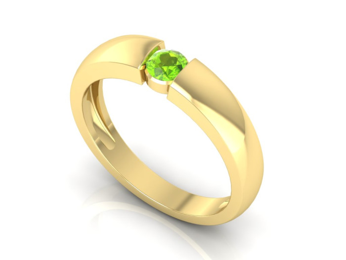 Geltono aukso žiedas dekoruotas smaragdu "Agnietė" (1455)