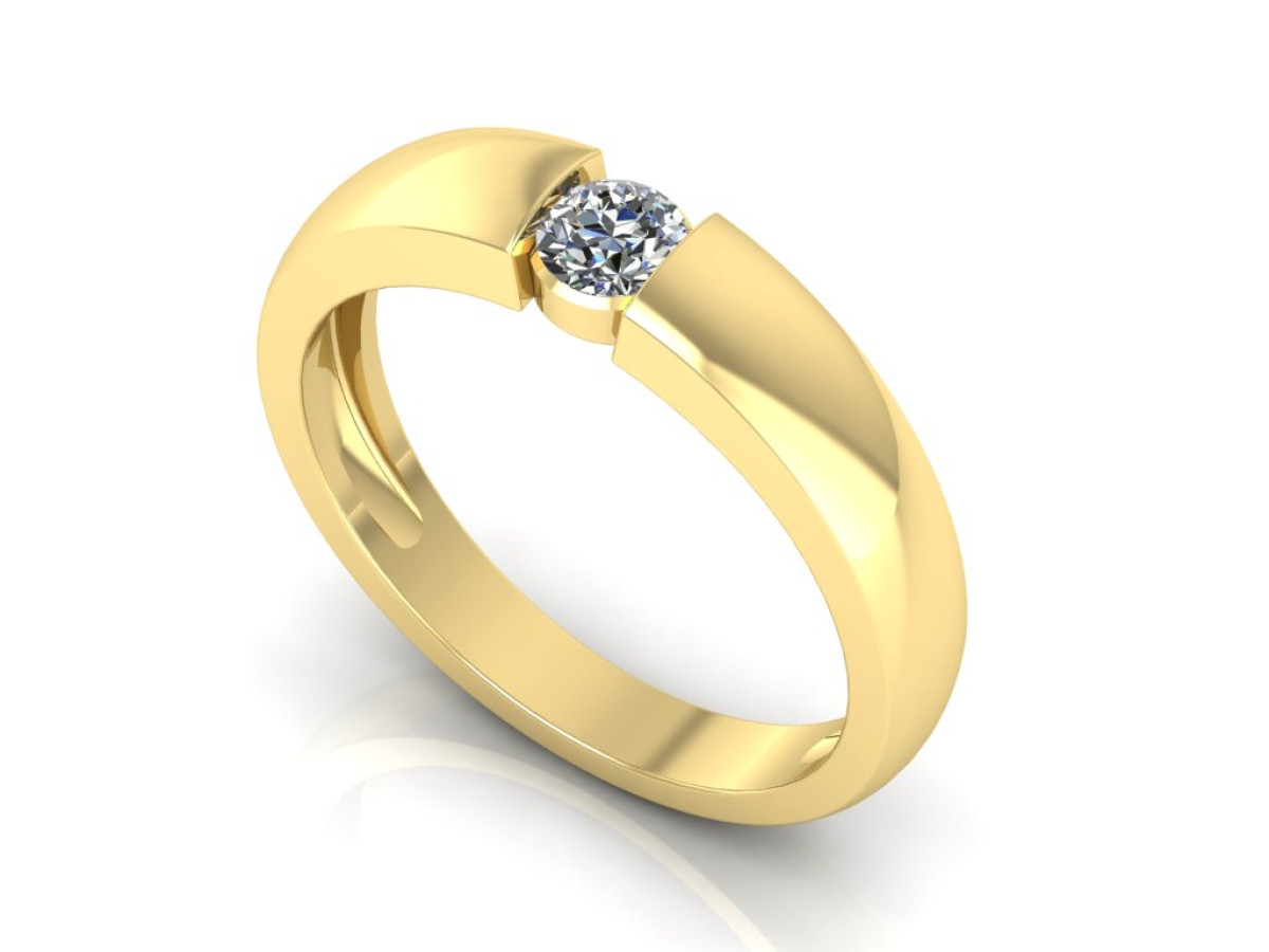 Geltono aukso žiedas su deimantu "Agnietė" (2171) 1
