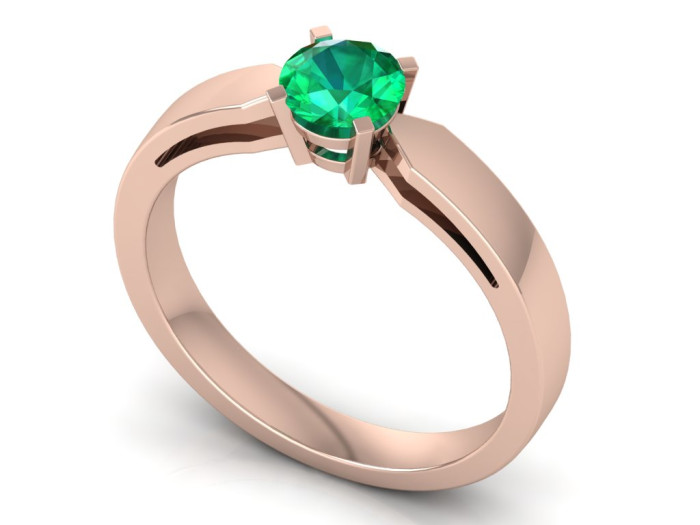 Auksinis žiedas dekoruotas smaragdu "Beata" (1159)