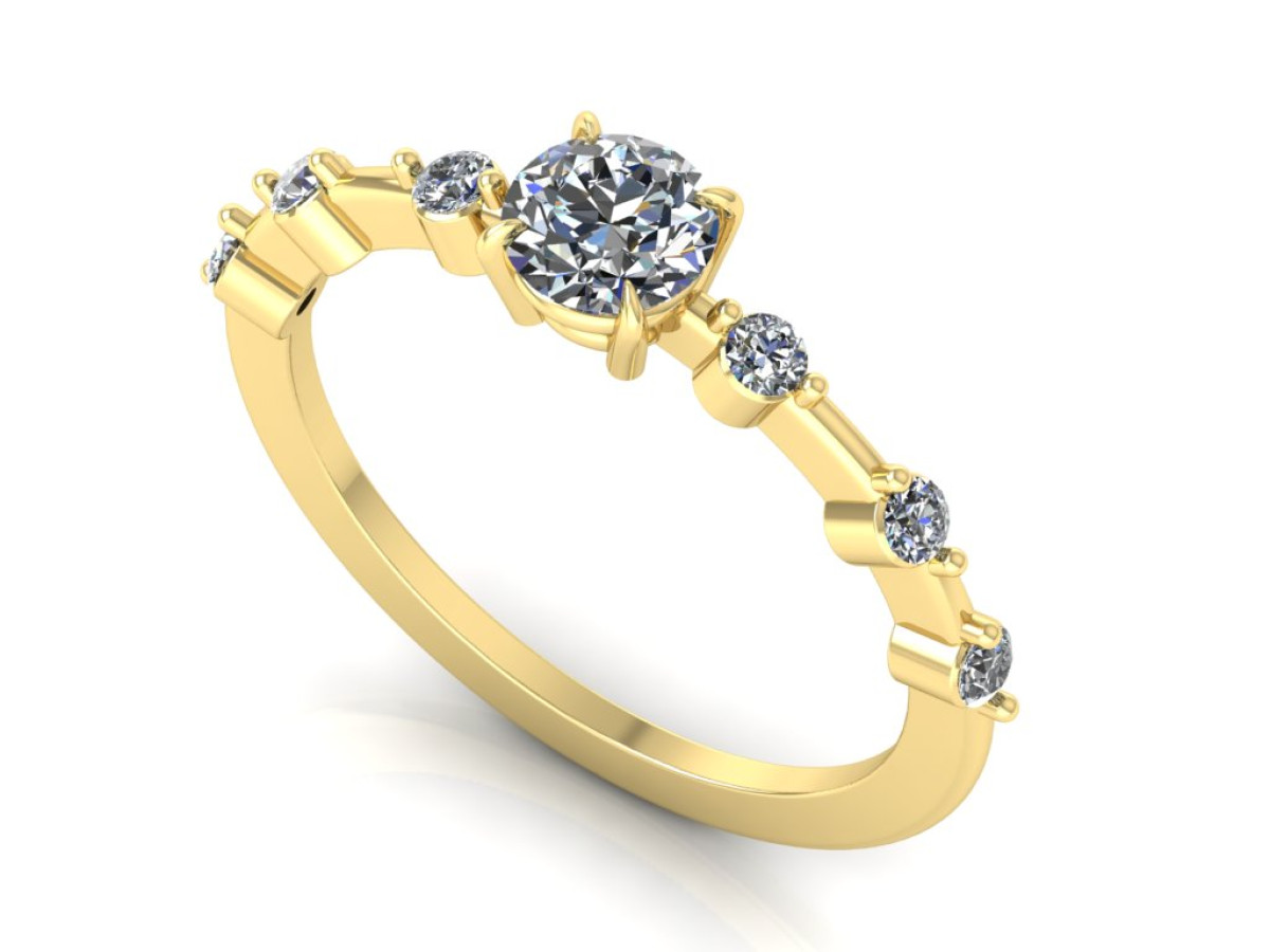Geltono aukso sužadėtuvių žiedas su briliantais "Deira" (782) 1