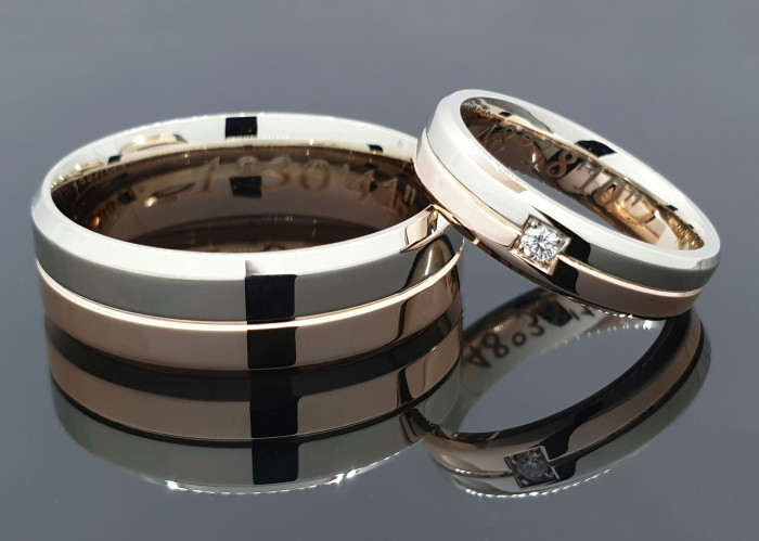 Vestuviniai žiedai su briliantu (vz13)