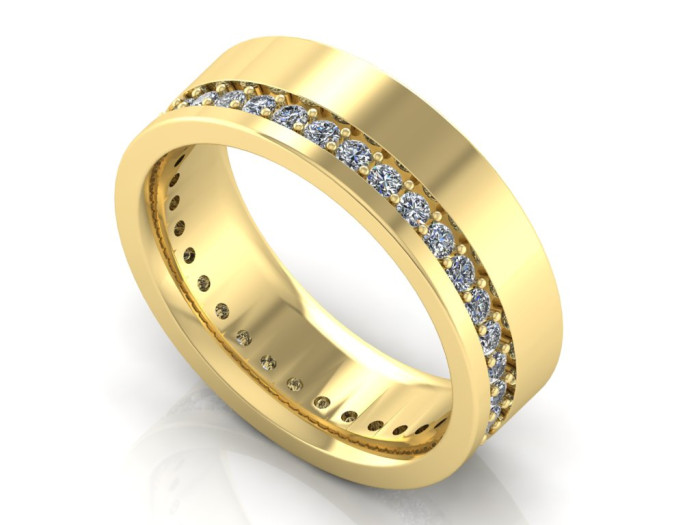 Sužadėtuvių žiedas dekoruotas akučių eilute "Evija"