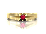 Auksinis žiedas dekoruotas raudonu safyru "Sotera" 3