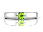 Auksinis žiedas dekoruotas žaliu safyru "Agnietė" 3