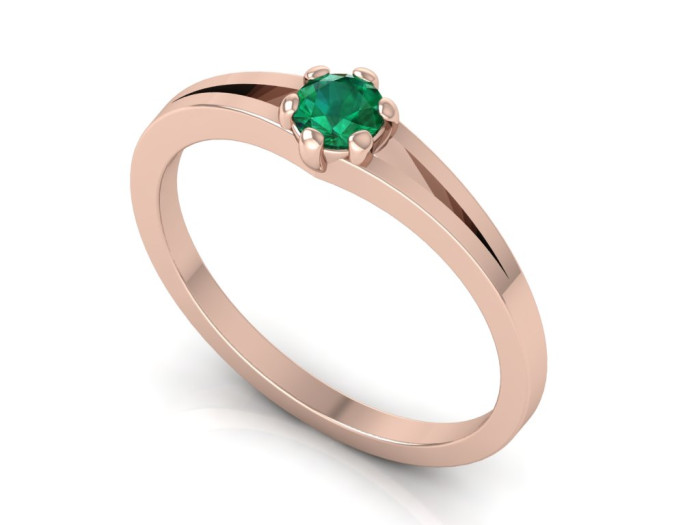 Auksinis žiedas dekoruotas žaliu safyru "Severa"