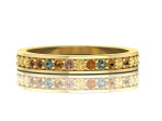 Auksinis žiedas dekoruotas spalvotų safyrų eilute "Ema" 3