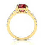 Auksinis žiedas dekoruotas brilianto ir granato akmenimis "Danielė" 2