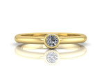 Geltono aukso sužadėtuvių žiedas dekoruotas briliantu "Sevilė" (2127) 3