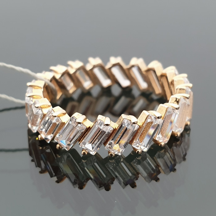 Auksinis žiedas su cirkonio akučių juostele (838)