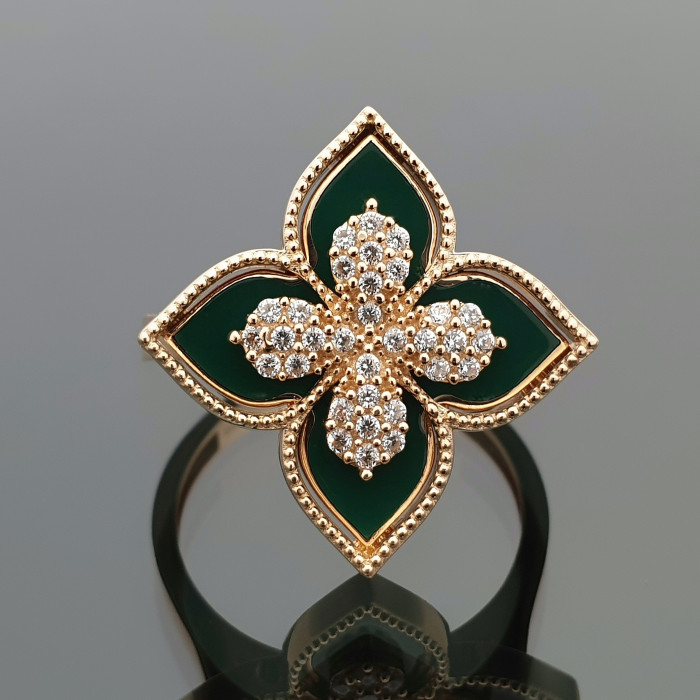 Auksinis žiedas "Green" (843)
